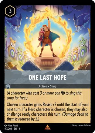 One Last Hope (197/204) [Ursulas Return] Cold Foil Lorcana Single Disney