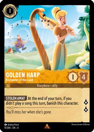 Golden Harp - Enchanter of the Land (11/204) [Ursulas Return] Cold Foil Lorcana Single Disney