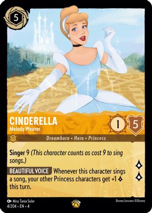 Cinderella - Melody Weaver (4/204) [Ursulas Return] Lorcana Single Disney
