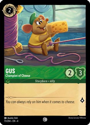 Gus - Champion of Cheese (73/204) [Ursulas Return] Lorcana Single Disney