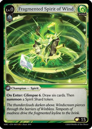 Fragmented Spirit of Wind (003) [Mercurial Heart] Foil Grand Archive Single Weebs of the Shore