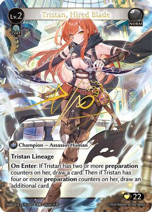 Tristan, Hired Blade (CSR) (005) [Mercurial Heart] Foil Grand Archive Single Weebs of the Shore