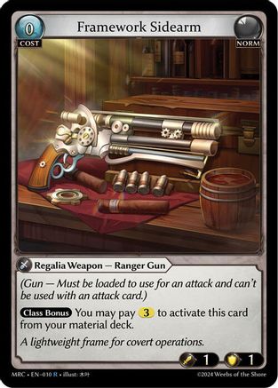 Framework Sidearm (010) [Mercurial Heart] Grand Archive Single Weebs of the Shore