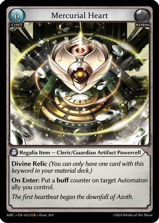 Mercurial Heart (012) [Mercurial Heart] Foil Grand Archive Single Weebs of the Shore