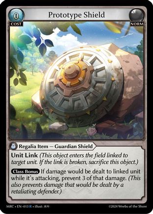 Prototype Shield (013) [Mercurial Heart] Foil Grand Archive Single Weebs of the Shore