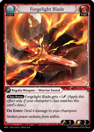 Forgelight Blade (018) [Mercurial Heart] Grand Archive Single Weebs of the Shore