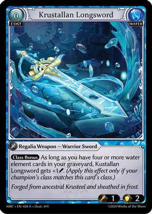 Krustallan Longsword (020) [Mercurial Heart] Foil Grand Archive Single Weebs of the Shore