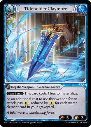 Tideholder Claymore (022) [Mercurial Heart] Foil Grand Archive Single Weebs of the Shore