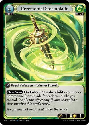 Ceremonial Stormblade (024) [Mercurial Heart] Grand Archive Single Weebs of the Shore