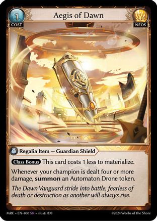 Aegis of Dawn (030) [Mercurial Heart] Foil Grand Archive Single Weebs of the Shore