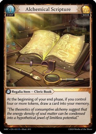 Alchemical Scripture (031) [Mercurial Heart] Foil Grand Archive Single Weebs of the Shore