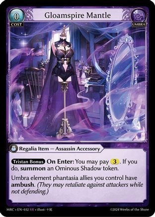 Gloamspire Mantle (032) [Mercurial Heart] Foil Grand Archive Single Weebs of the Shore