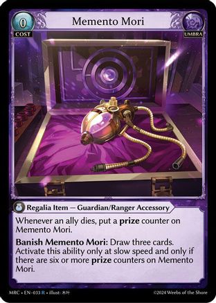 Memento Mori (033) [Mercurial Heart] Foil Grand Archive Single Weebs of the Shore