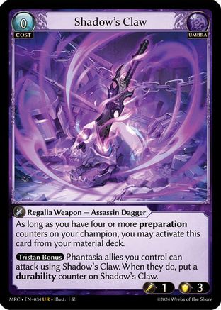Shadow's Claw (034) [Mercurial Heart] Grand Archive Single Weebs of the Shore