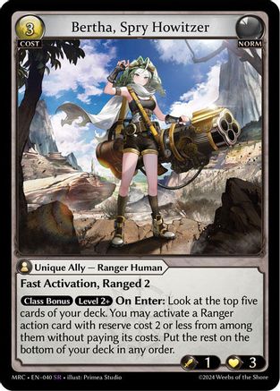 Bertha, Spry Howitzer (040) [Mercurial Heart] Foil Grand Archive Single Weebs of the Shore