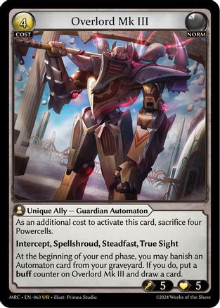 Overlord Mk III (063) [Mercurial Heart] Foil Grand Archive Single Weebs of the Shore