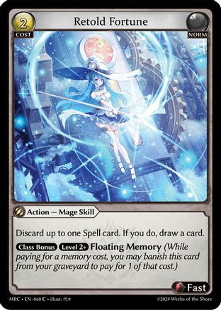 Retold Fortune (068) [Mercurial Heart] Foil Grand Archive Single Weebs of the Shore