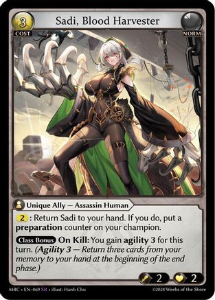 Sadi, Blood Harvester (069) [Mercurial Heart] Foil Grand Archive Single Weebs of the Shore