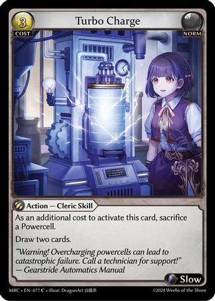 Turbo Charge (077) [Mercurial Heart] Foil Grand Archive Single Weebs of the Shore