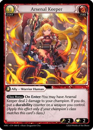 Arsenal Keeper (080) [Mercurial Heart] Foil Grand Archive Single Weebs of the Shore