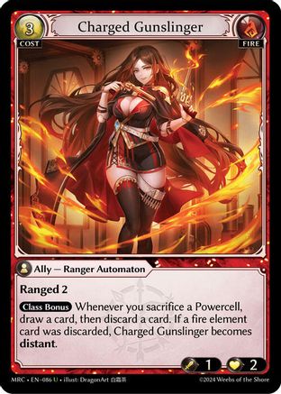 Charged Gunslinger (086) [Mercurial Heart] Foil Grand Archive Single Weebs of the Shore