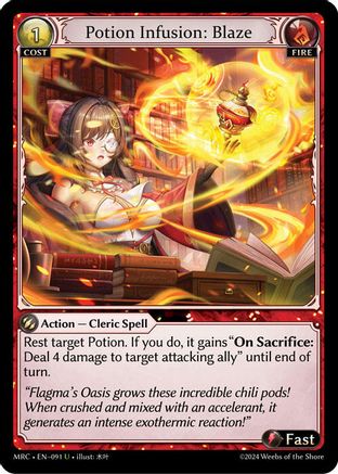 Potion Infusion: Blaze (091) [Mercurial Heart] Foil Grand Archive Single Weebs of the Shore