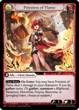 Priestess of Flame (094) [Mercurial Heart] Grand Archive Single Weebs of the Shore