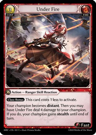 Under Fire (101) [Mercurial Heart] Foil Grand Archive Single Weebs of the Shore