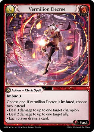 Vermilion Decree (102) [Mercurial Heart] Foil Grand Archive Single Weebs of the Shore