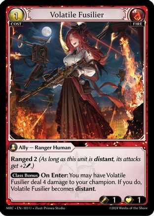 Volatile Fusilier (103) [Mercurial Heart] Foil Grand Archive Single Weebs of the Shore