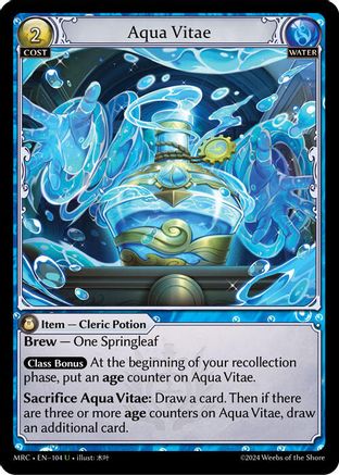 Aqua Vitae (104) [Mercurial Heart] Foil Grand Archive Single Weebs of the Shore