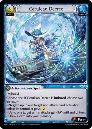 Cerulean Decree (107) [Mercurial Heart] Grand Archive Single Weebs of the Shore