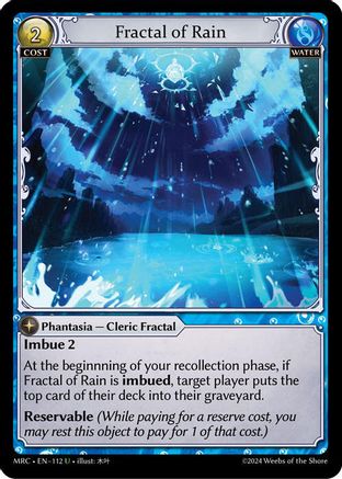 Fractal of Rain (112) [Mercurial Heart] Grand Archive Single Weebs of the Shore