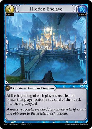 Hidden Enclave (116) [Mercurial Heart] Foil Grand Archive Single Weebs of the Shore