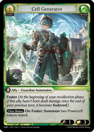 Cell Generator (136) [Mercurial Heart] Foil Grand Archive Single Weebs of the Shore