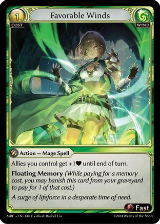 Favorable Winds (144) [Mercurial Heart] Grand Archive Single Weebs of the Shore