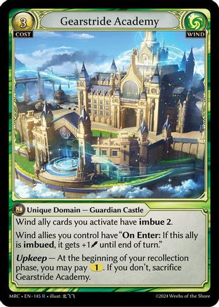 Gearstride Academy (145) [Mercurial Heart] Foil Grand Archive Single Weebs of the Shore
