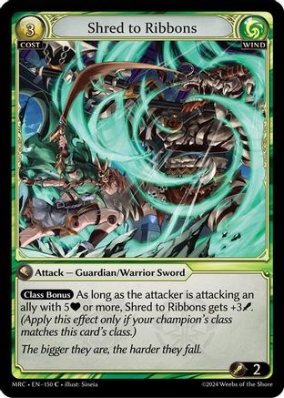 Shred to Ribbons (150) [Mercurial Heart] Foil Grand Archive Single Weebs of the Shore