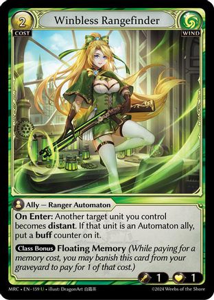 Winbless Rangefinder (159) [Mercurial Heart] Foil Grand Archive Single Weebs of the Shore