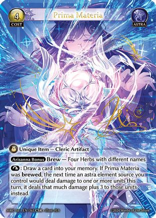 Prima Materia (CSR) (165) [Mercurial Heart] Foil Grand Archive Single Weebs of the Shore