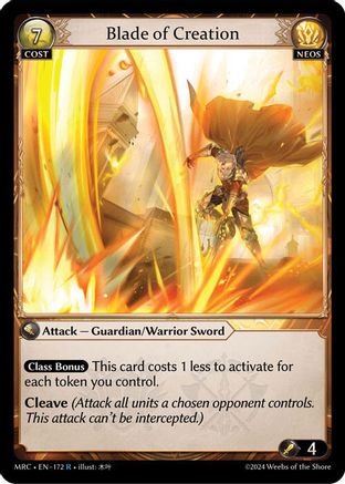 Blade of Creation (172) [Mercurial Heart] Foil Grand Archive Single Weebs of the Shore