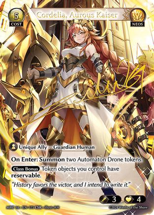 Cordelia, Aurous Kaiser (CSR) (175) [Mercurial Heart] Foil Grand Archive Single Weebs of the Shore