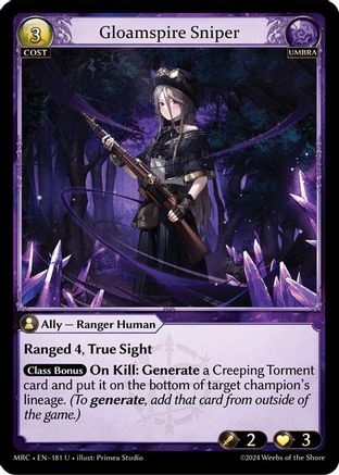 Gloamspire Sniper (181) [Mercurial Heart] Foil Grand Archive Single Weebs of the Shore