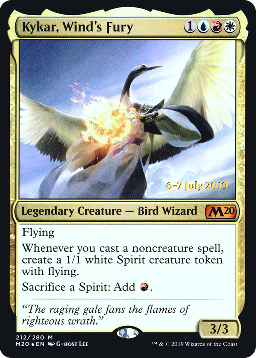 Kykar, Wind's Fury (PRE-212) [Core Set 2020 Promos] Foil MTG Single Wizards of the Coast