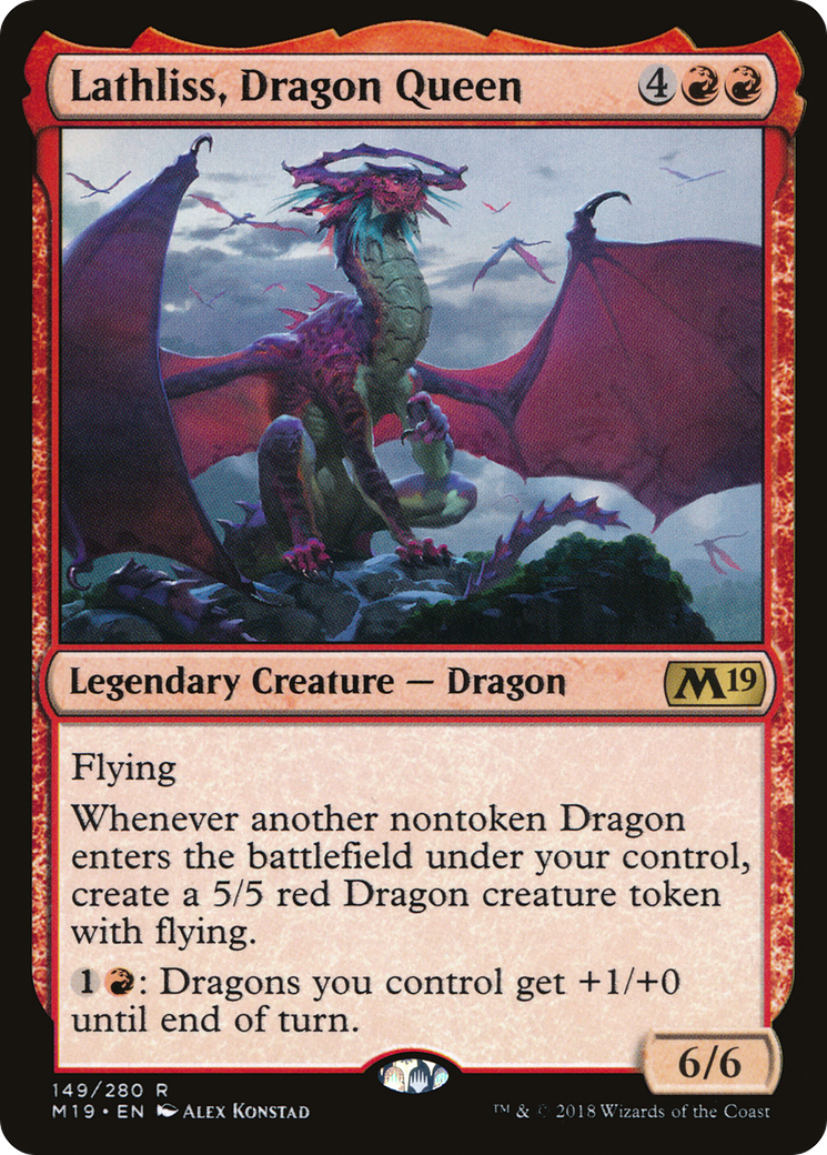 Lathliss, Dragon Queen (M19-149) [Core Set 2019] Foil MTG Single Wizards of the Coast