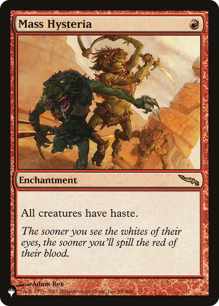 Mass Hysteria (LIST-MRD-99) [Mystery Booster] The List MTG Single Wizards of the Coast