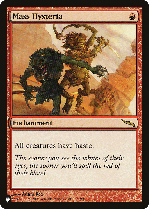 Mass Hysteria (LIST-MRD-99) [Mystery Booster] The List MTG Single Wizards of the Coast