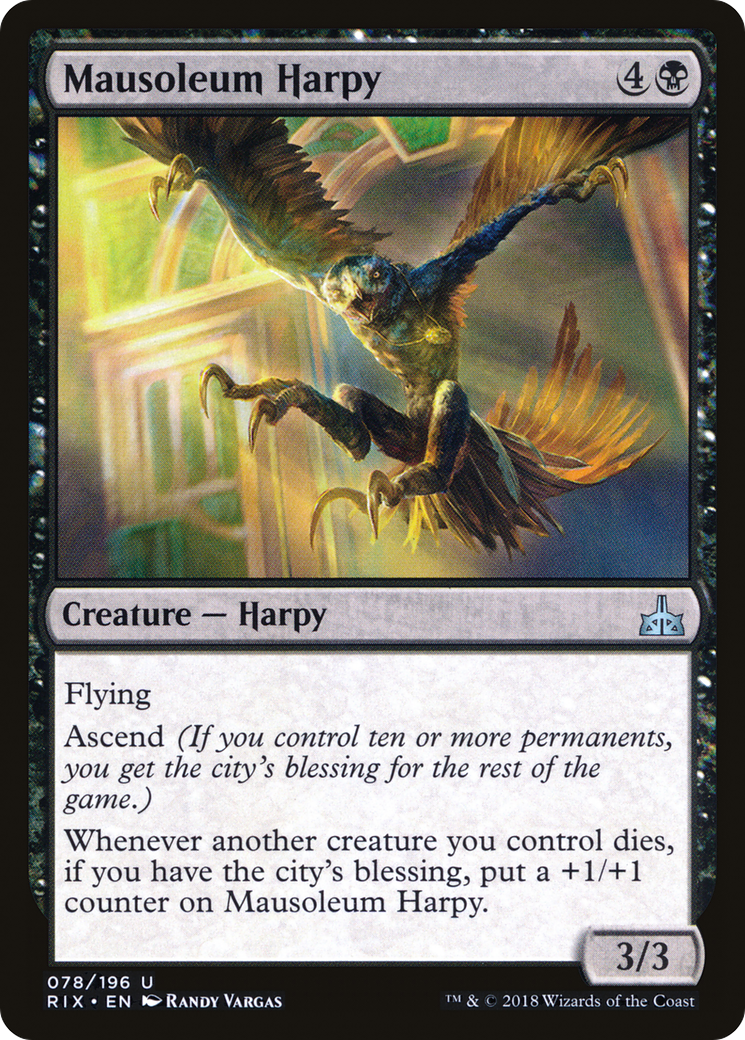 Mausoleum Harpy (RIX-078) [Rivals of Ixalan] MTG Single Wizards of the Coast