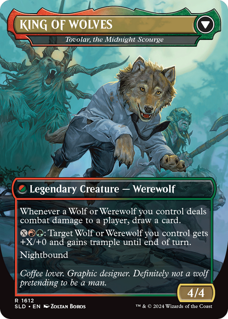 NOT A WOLF - Tovolar, Dire Overlord (SLD-1612) [Secret Lair] Drop (Borderless) Foil MTG Single Wizards of the Coast