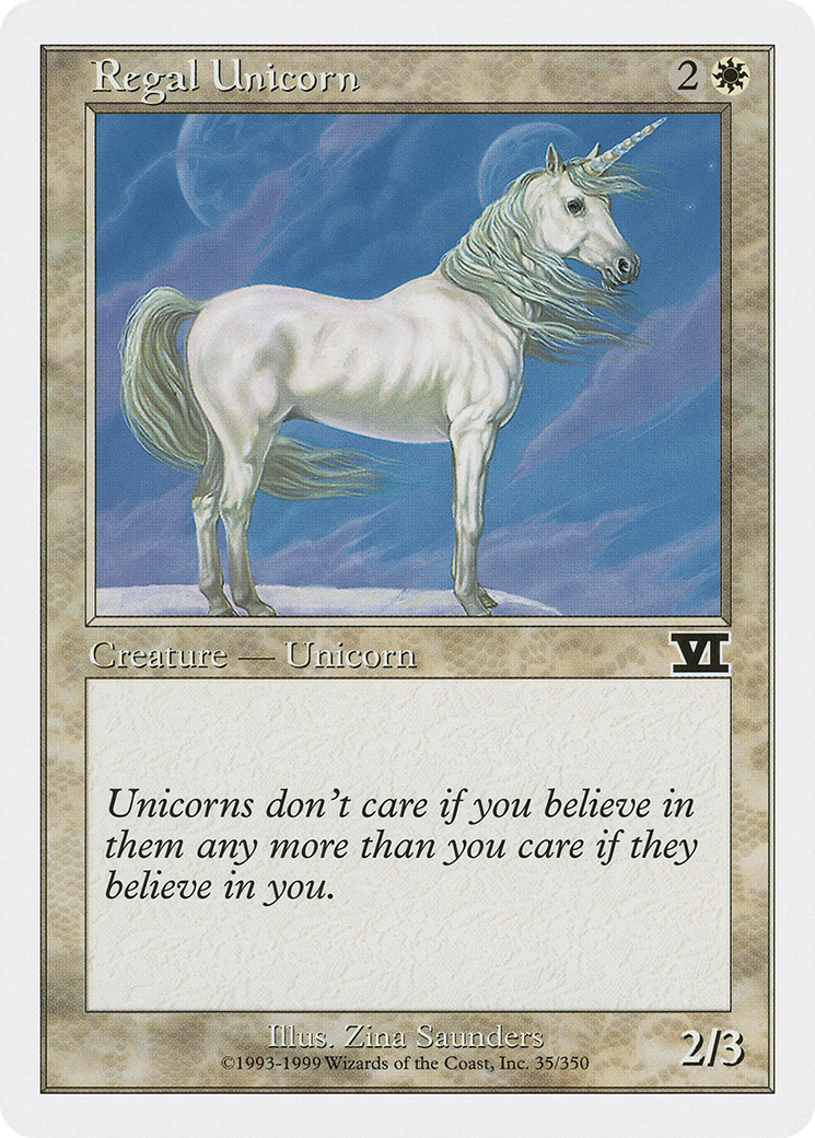 Regal Unicorn (6ED-035) [Classic Sixth Edition] MTG Single Wizards of the Coast